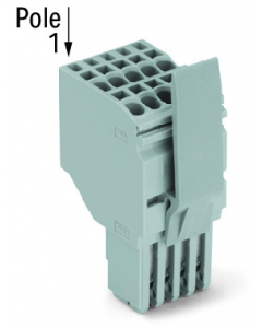 2-conductor female connector; Locking lever; 1.5 mm²; 8-pole; 1,50 mm²; gray