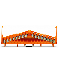 8-level same potential terminal block; with locking clips; all clamping units internally commoned; with 2.3 mm Ø test port; for 35 x 7.5 mounting rail; 1,50 mm²; orange