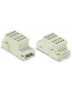 2-conductor combi strip; 100% protected against mismating; 1.5 mm²; Locking lever; 4-pole; Pin spacing 3.5 mm; light gray