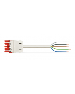 pre-assembled connecting cable; Eca; Socket/open-ended; 5-pole; Cod. P; H05Z1Z1-F 5G 2.5 mm²; 8 m; 2,50 mm²; red