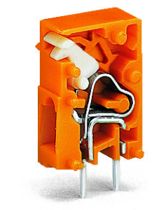 Stackable PCB terminal block; push-button; 2.5 mm²; Pin spacing 5 mm; 1-pole; CAGE CLAMP®; 2,50 mm²; orange