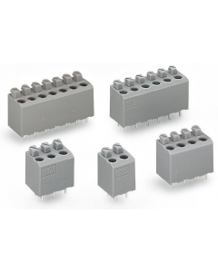 PCB terminal block; push-button; 1.5 mm²; Pin spacing 5 mm; 4-pole; PUSH WIRE®; 1,50 mm²; gray