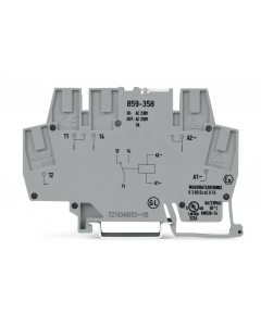 Relay module; Nominal input voltage: 230 V AC/DC; 1 changeover contact; Red status indicator; Module width: 6 mm; 2,50 mm²; gray