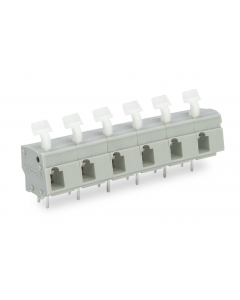 PCB terminal block; push-button; 2.5 mm²; Pin spacing 10/10.16 mm; 7-pole; CAGE CLAMP®; commoning option; 2,50 mm²; gray