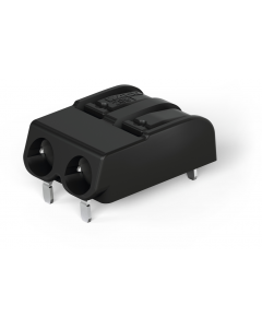 THR PCB terminal block; push-button; 1.5 mm²; Pin spacing 6 mm; 2-pole; Push-in CAGE CLAMP®; in tape-and-reel packaging; 1,50 mm²; black