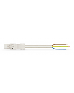 pre-assembled connecting cable; Eca; Plug/open-ended; 3-pole; Cod. A; H05Z1Z1-F 3G 1.5 mm²; 5 m; 1,50 mm²; white