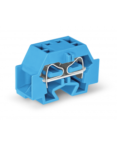 4-conductor terminal block; suitable for Ex i applications; without push-buttons; with snap-in mounting foot; for plate thickness 0.6 - 1.2 mm; Fixing hole 3.5 mm Ø; 4 mm²; CAGE CLAMP®; 4,00 mm²; blue