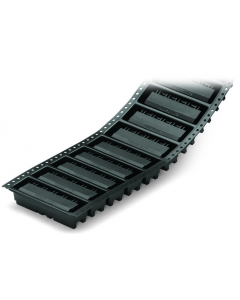 THR male header; 1.0 x 1.0 mm solder pin; angled; in tape-and-reel packaging; Pin spacing 7.5 mm; 6-pole; black