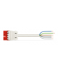 pre-assembled connecting cable; Eca; Plug/open-ended; 5-pole; Cod. P; H05Z1Z1-F 5G 2.5 mm²; 8 m; 2,50 mm²; red