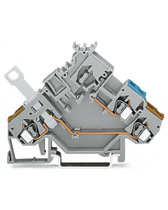 2-conductor actuator terminal block; with colored conductor entries; 2.5 mm²; CAGE CLAMP®; 2,50 mm²; gray