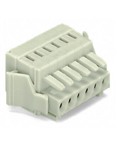 1-conductor female plug; 100% protected against mismating; Locking lever; Strain relief plate; 1.5 mm²; Pin spacing 3.5 mm; 9-pole; 1,50 mm²; light gray