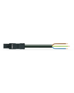 pre-assembled connecting cable; Eca; Plug/open-ended; 3-pole; Cod. A; H05Z1Z1-F 3G 1.5 mm²; 3 m; 1,50 mm²; black