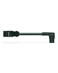 pre-assembled adapter cable; Plug/Cold equipment coupling; 3-pole; Cod. A; 2 m; 1,00 mm²; black