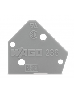 End plate; 1 mm thick; snap-fit type; light gray