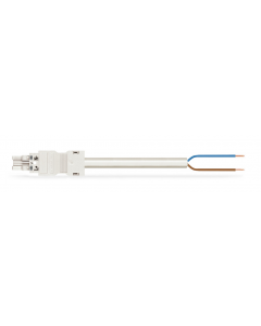 pre-assembled connecting cable; Eca; Socket/open-ended; 2-pole; Cod. A; H05Z1Z1-F 2 x 1,50 mm²; 8 m; 1,50 mm²; white