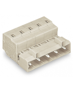 1-conductor male connector; 100% protected against mismating; 2.5 mm²; Pin spacing 7.5 mm; 5-pole; 2,50 mm²; light gray