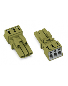 Socket; 3-pole; Cod. B; 1,50 mm²; light green