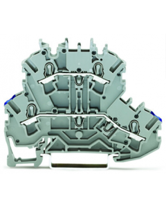TOPJOB®S double-deck terminal block; through/through (N/L); rail mount; 2-conductor; 5.2 mm wide; gray