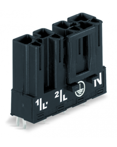 Plug for PCBs; straight; 4-pole; Cod. A; black