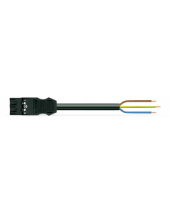 pre-assembled connecting cable; Eca; Plug/open-ended; 3-pole; Cod. A; H05VV-F 3G 2.5 mm²; 2 m; 2,50 mm²; black