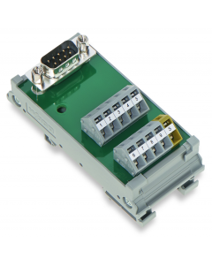 Interface module; with solder pin; Male connector; 25-pole; Mating connector with solder connection; Vertical mounting; PCB terminal blocks, double-row; in mounting carrier; with shield connection; 2,50 mm²