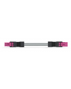 pre-assembled interconnecting cable; Eca; Socket/plug; 3-pole; Cod. B; 5 m; 1,50 mm²; pink