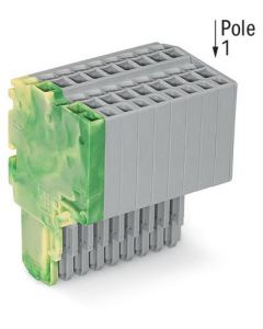 2-conductor female connector; 1.5 mm²; 10-pole; 1,50 mm²; green-yellow, gray