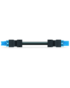 pre-assembled interconnecting cable; Cca; Socket/plug; 2-pole; Cod. I; H05Z1Z1-F 2 x 1,50 mm²; 8 m; 1,50 mm²; blue