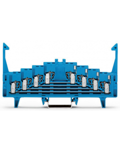 4-level terminal block for matrix patching; with locking clips; one potential per level; with 2.3 mm Ø test port; marking: a-b-c-d--d-c-b-a; for 35 x 7.5 mounting rail; 1,50 mm²; blue
