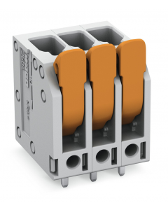PCB terminal block; lever; 4 mm²; Pin spacing 5 mm; 5-pole; Push-in CAGE CLAMP®; 4,00 mm²; gray